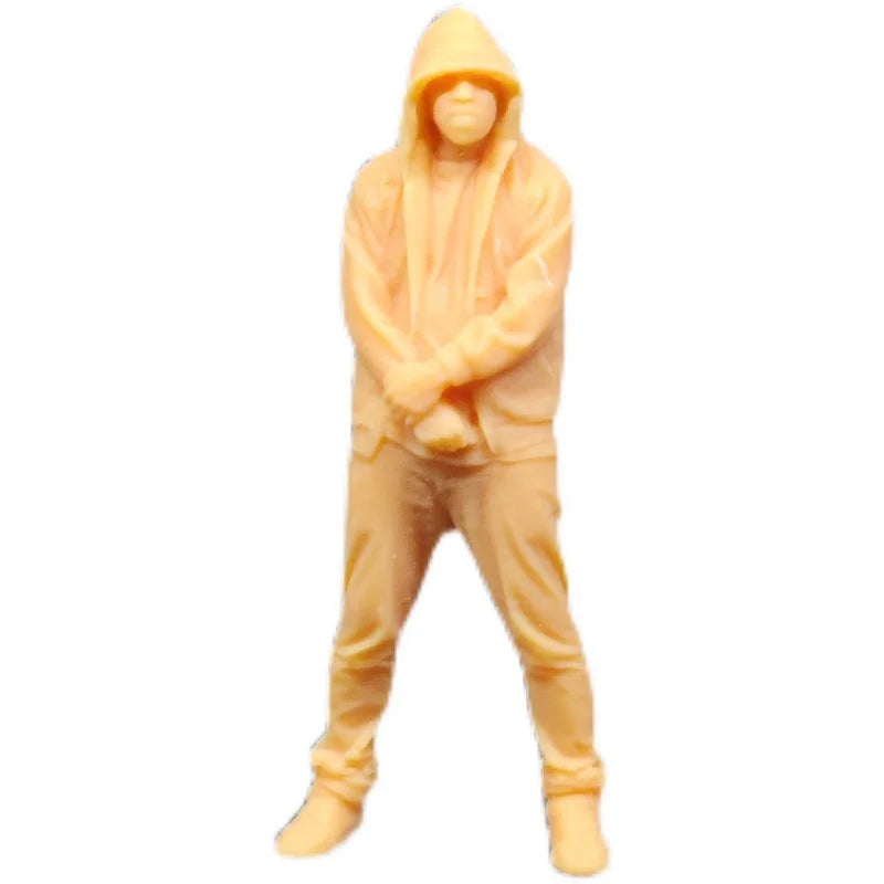 1/64 1/43 Scale Model ResinMen with Thick Lips In Sweater Hood Uncolored Miniature Diorama Hand-painted S703