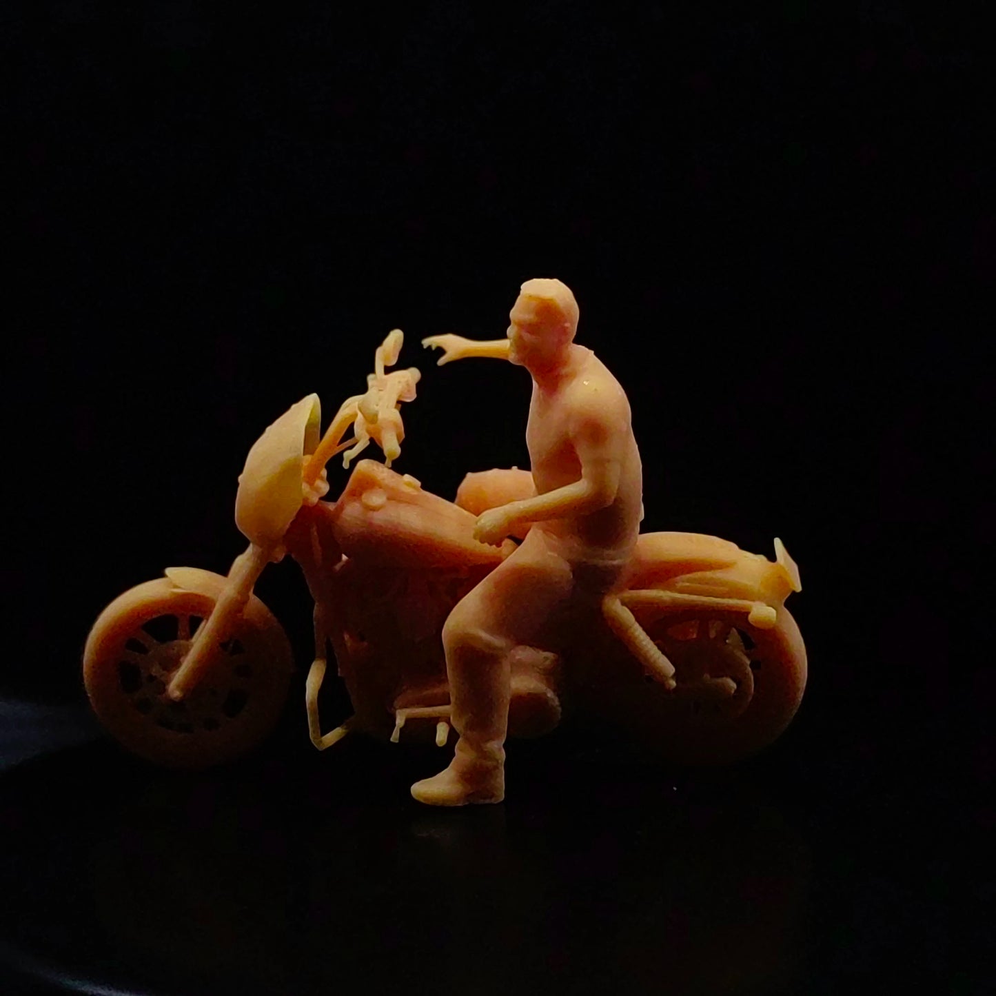 1/64 1/43 Scale Model Resin Haredena Street Fighter Motorcycle Male Rider Uncolored Miniature Diorama Hand-painted T313