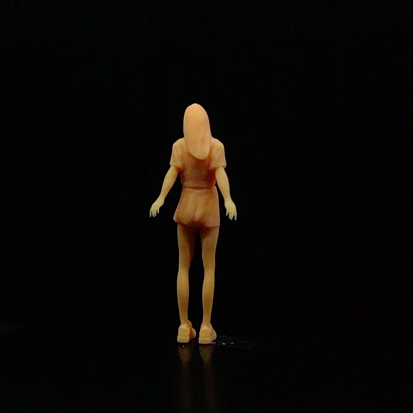 1/64 1/43 Scale Model ResinLean Back Long Hair FemaleUncolored Miniature Diorama Hand-painted T303