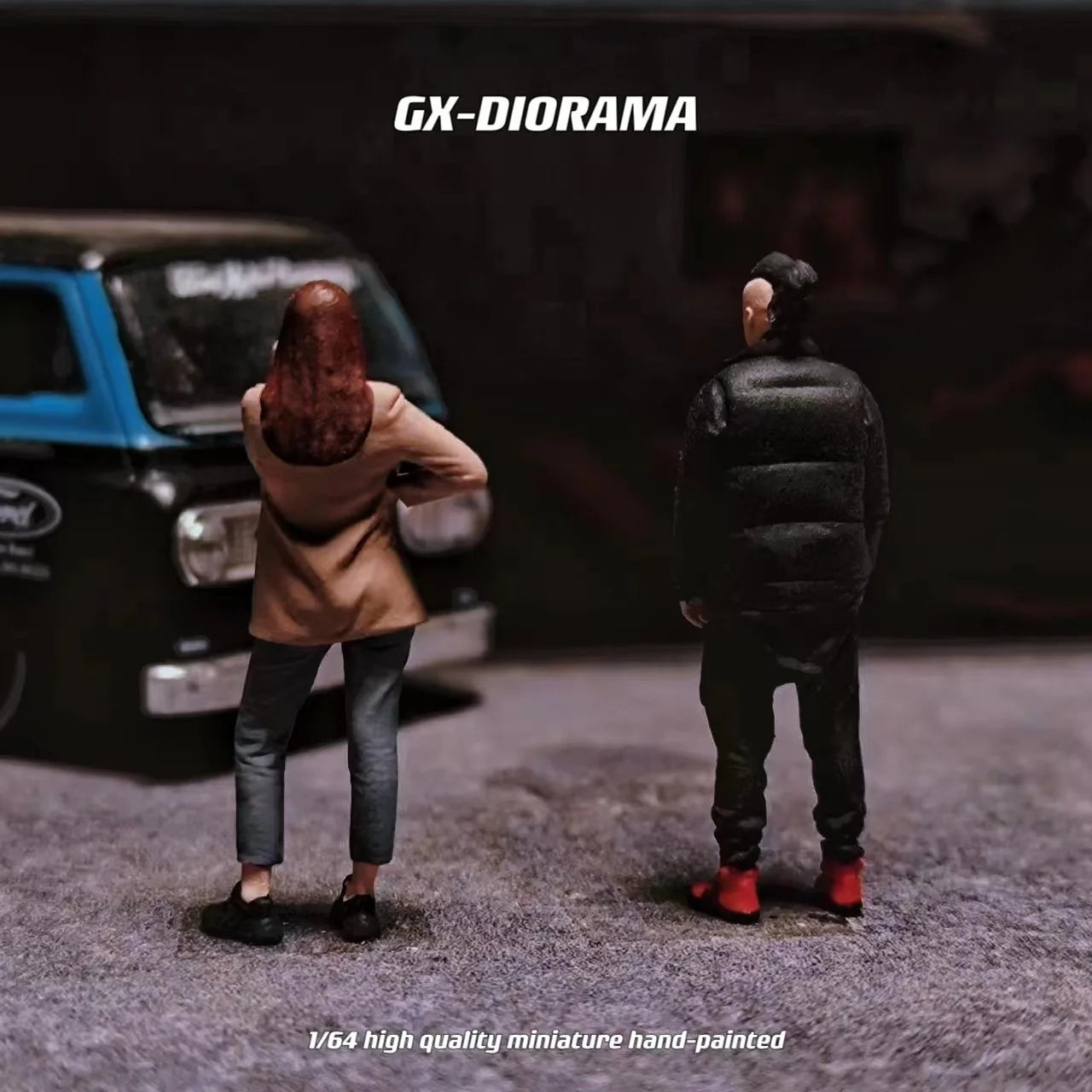 GX-DIORAMA Diorama 1/64 Scale Figurines Model Waiting for You To Call Realistic Characters Collection Miniature Hand-painted