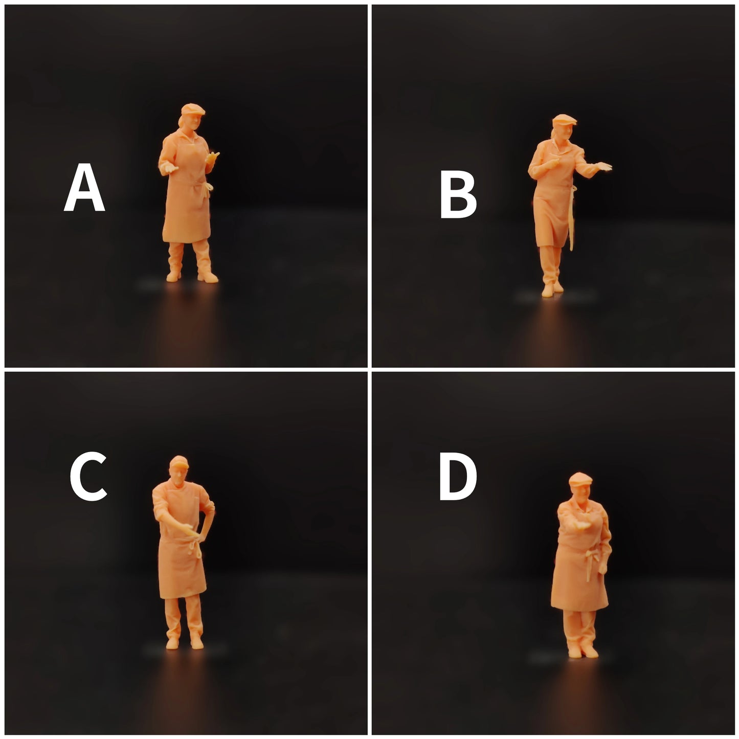 1/64 1/43 Scale Model Resin Chef Waiter Please Taste This Way Uncolored Miniature Diorama Hand-painted