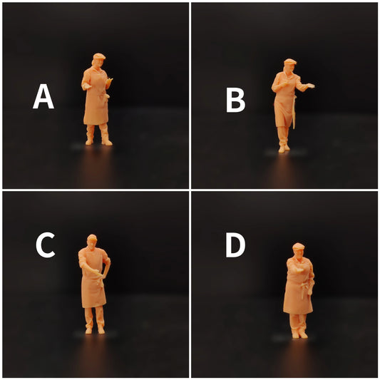 1/64 1/43 Scale Model Resin Chef Waiter Please Taste This Way Uncolored Miniature Diorama Hand-painted