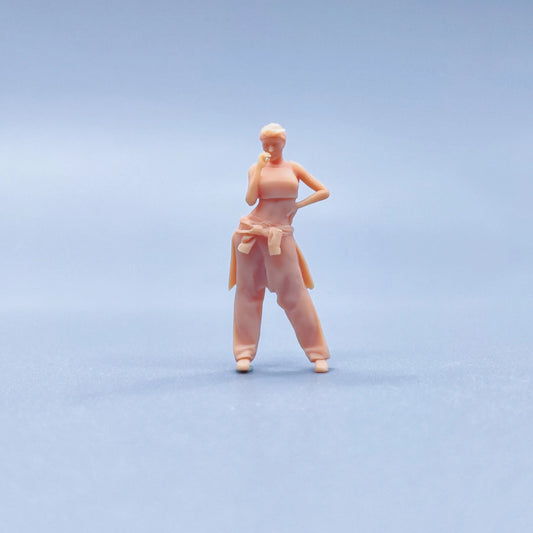 1/64 1/43 Figurines Scale Model Resin Headband and Ponytail Female Hip-hop Uncolored Miniatures Diorama Hand-painted V211