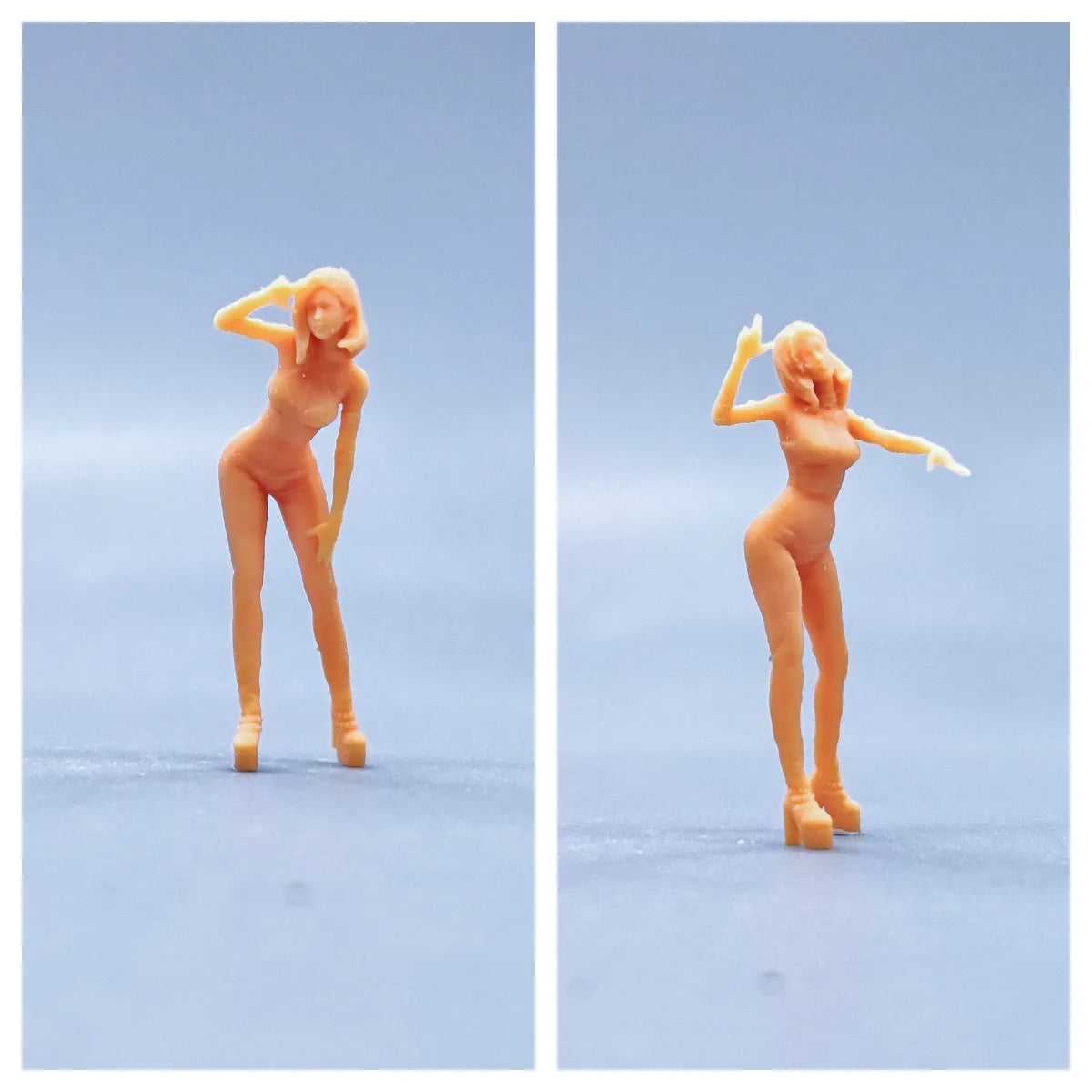 1/64 1/43 Figurines Scale Model Resin Sexy Standing Girl with A Belly Pocket Uncolored Miniatures Diorama Hand-painted S411 S412