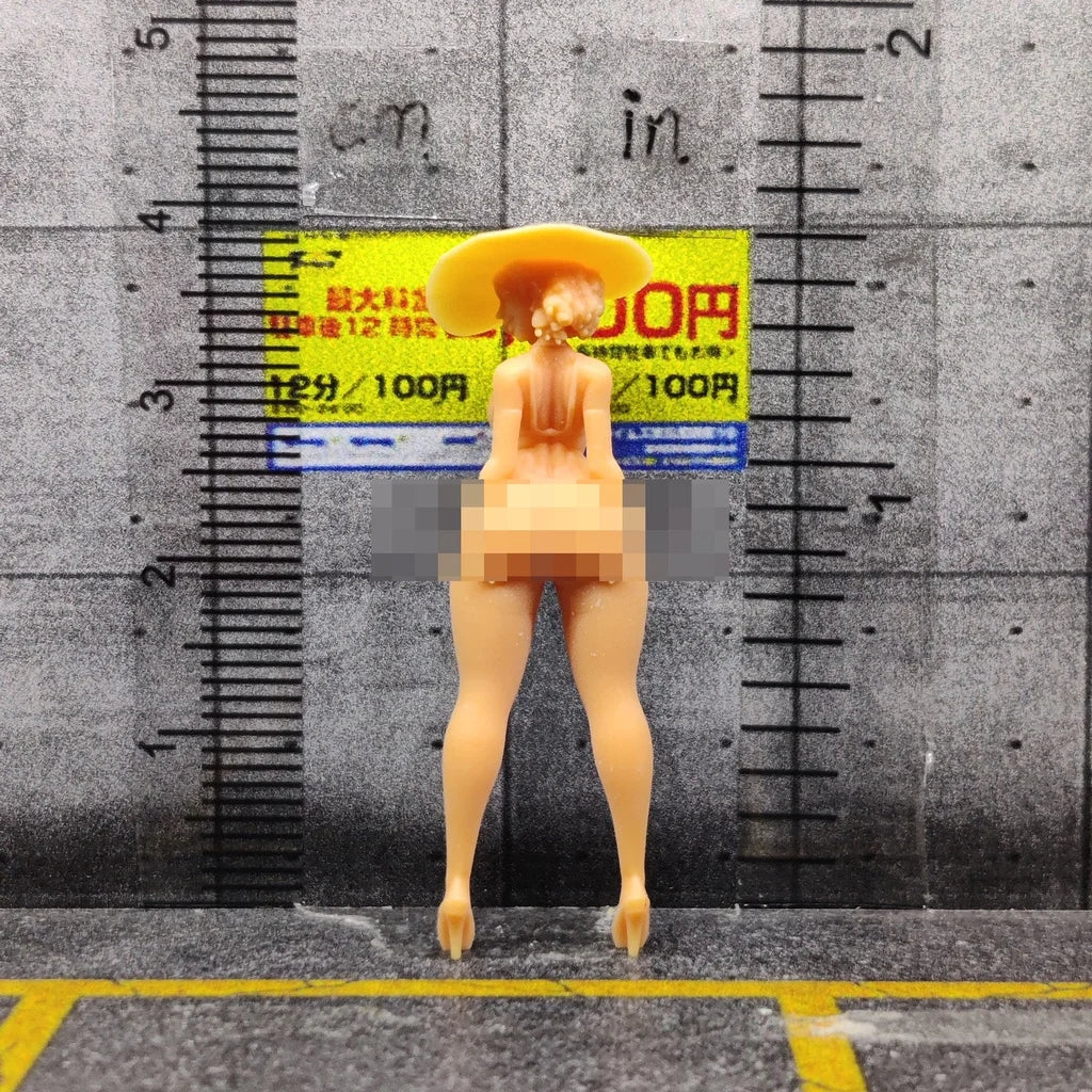 1/64 1/43 Scale Model Resin Lady Hachi Sexy Big HatUncolored Miniature Diorama Hand-painted S829