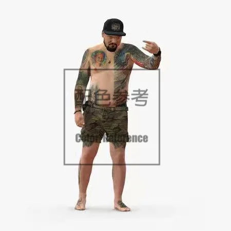 1/64 1/43 Scale Model Resin Naked Tattooed UncleUncolored Miniature Diorama Hand-painted S124