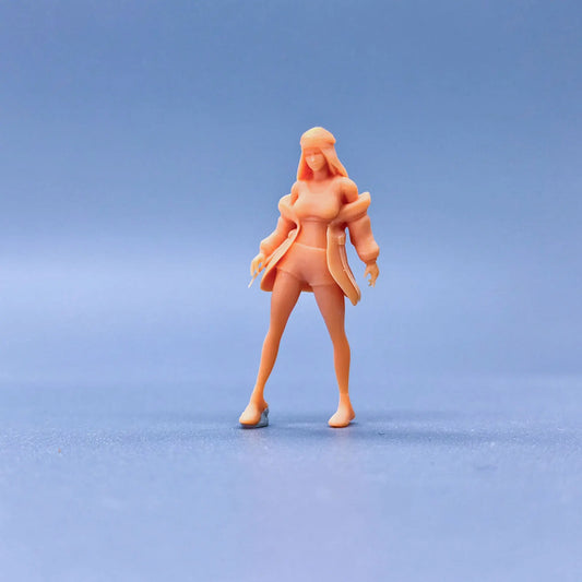 1/64 1/43 Scale Model Resin Coat Jacket Sexy GirlUncolored Miniature Diorama Hand-painted S321