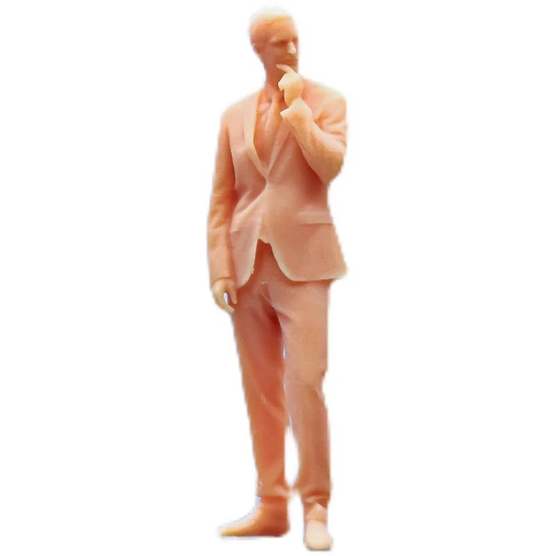 1/64 1/43 Figurines Scale Model Resin Standing Thinking Suit Men Uncolored Miniatures Diorama Hand-painted T905