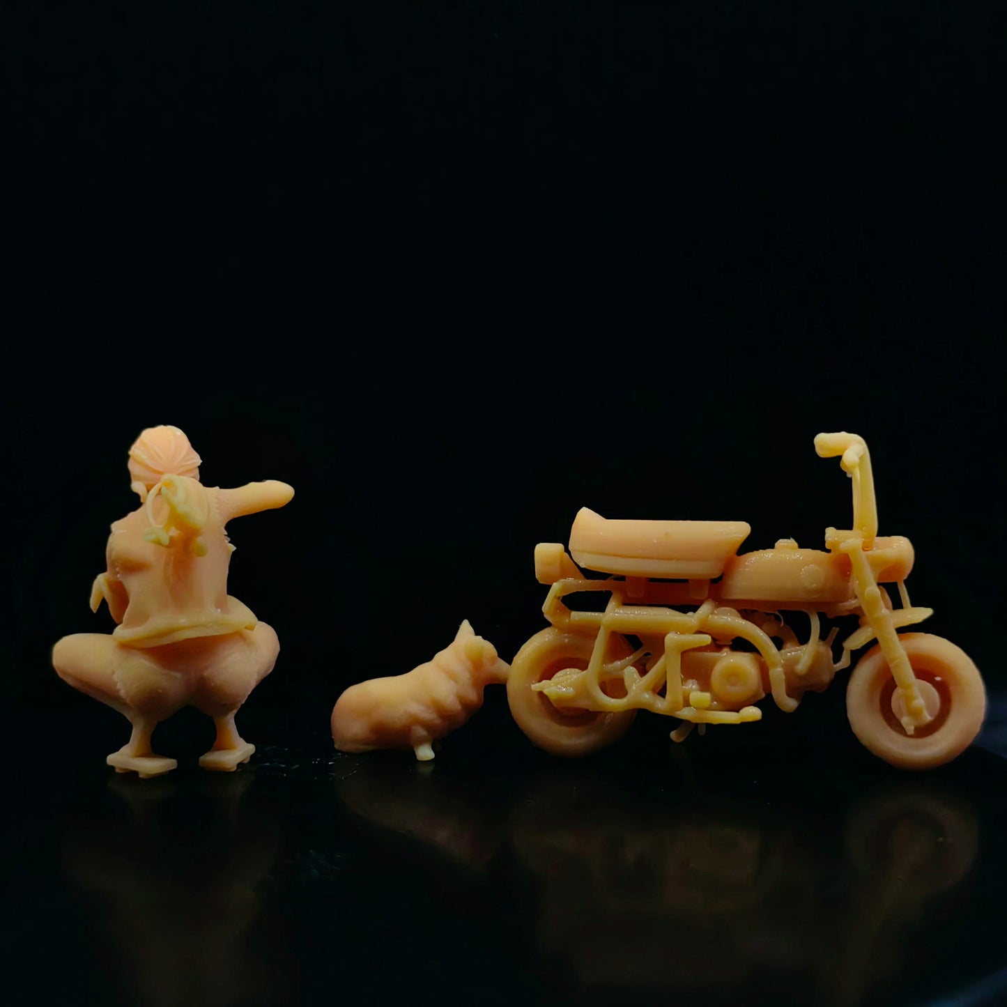 1/64 1/43 Scale Model Resin Maintenance of Female Monkey Motorcycle Uncolored Miniature Diorama Hand-painted T404 T405