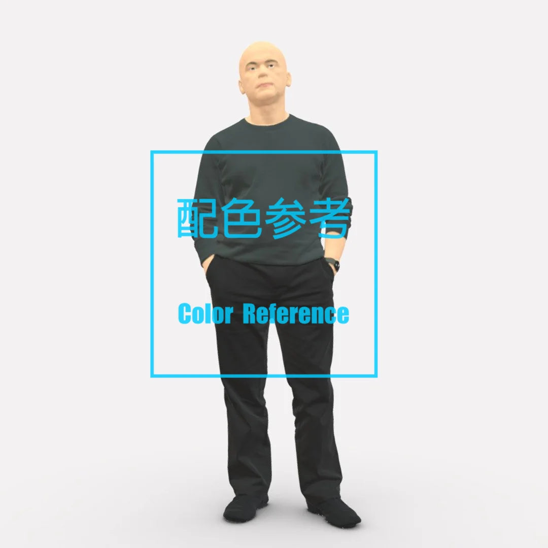 1/64 1/43 Figurines Scale Model Resin Bald Sleeved Watch Male Uncolored Miniatures Diorama Hand-painted V128