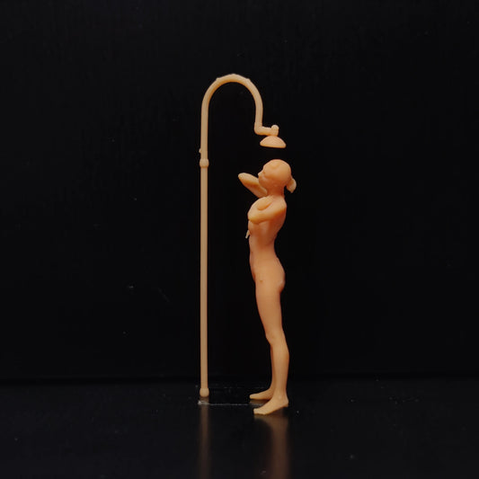 1/64 1/43 Scale Model Resin Shower Girl+showerUncolored Miniature Diorama Hand-painted T515