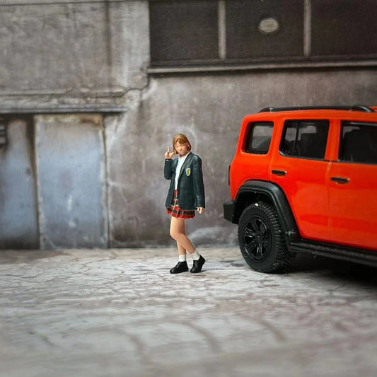 LP.Mini World Diorama 1/64 Scale Figurines Model Student Uniform Photography for Girls Collection Miniature Hand-painted