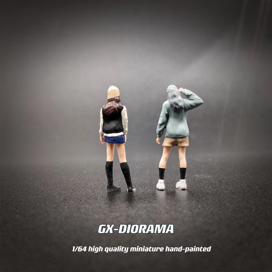 GX-DIORAMA  Diorama 1/64 Scale Figurines Model Winter Girls Are Not Afraid of The Cold Collection Miniature Hand-painted