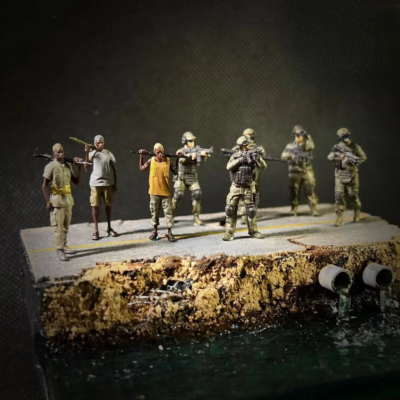 LP.Mini World Diorama 1/64 Scale Figurines Model Armed Counter Terrorism Series Collection Miniature Hand-painted