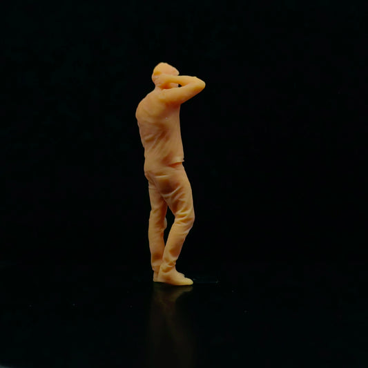 1/64 1/43 Scale Model Resin Touching The Back of The Head Male Uncolored Miniature Diorama Hand-painted T334