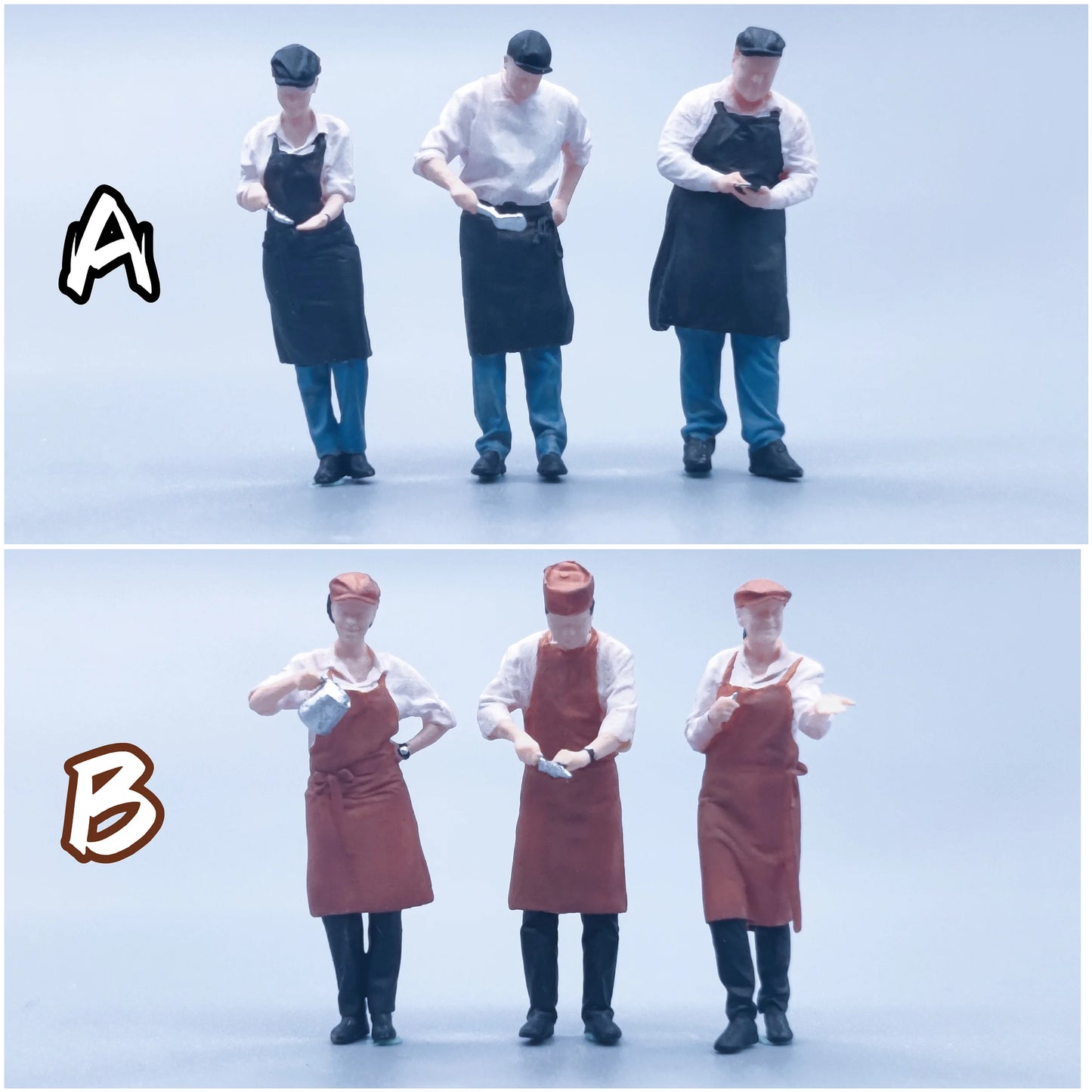 WT Minifactory Diorama 1/64 Scale Figurines Model Catering Personnel Collection Miniature Hand-painted