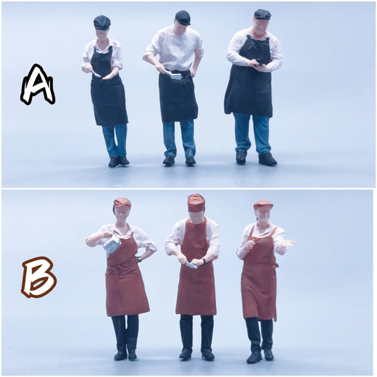 WT Minifactory Diorama 1/64 Scale Figurines Model Catering Personnel Collection Miniature Hand-painted