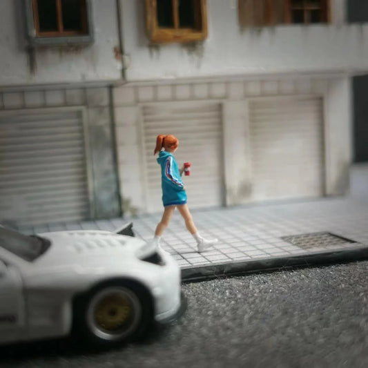 LP.Mini World Diorama 1/64 Scale Figurines Model Street Fashion Girl Collection Miniature Hand-painted