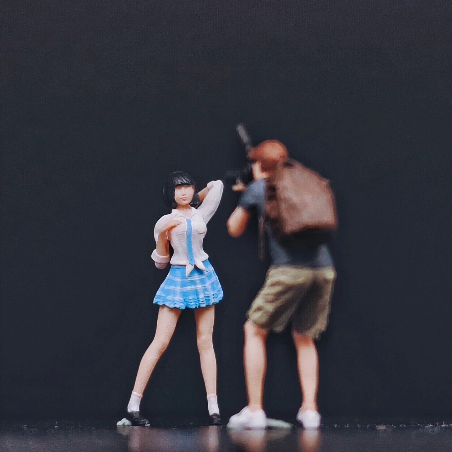 Cx Miniatures 1/64 Figurines Scale Model Resin JK Girl & Photographer Miniatures Diorama Hand-painted