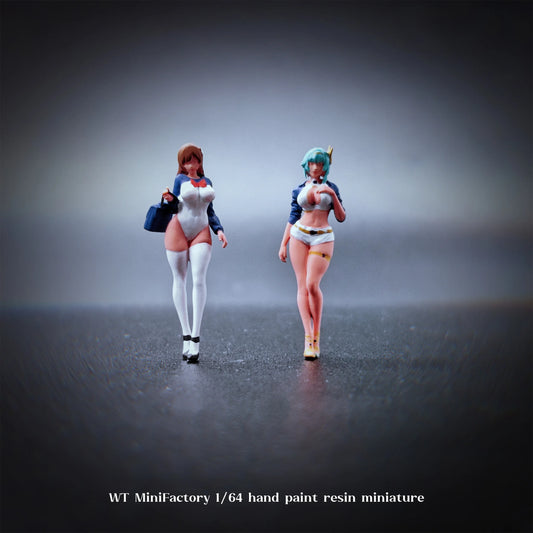 WT Minifactory Diorama 1/64 Scale Figurines Model Party Girl Collection Miniature Hand-painted