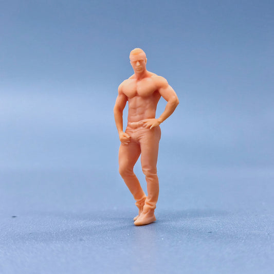 1/64 1/43 Figurines Scale Model Resin Fitness Men Uncolored Miniatures Diorama Hand-painted L305