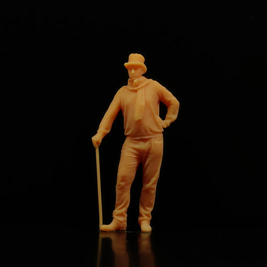 1/64 1/43 Scale Model Resin A Gentleman with A Walking Stick and A HatUncolored Miniature Diorama Hand-painted T505