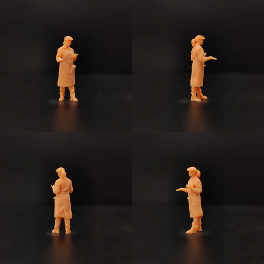 1/64 1/43 Scale Model Resin Chef Waiter Please Taste This Way Uncolored Miniature Diorama Hand-painted