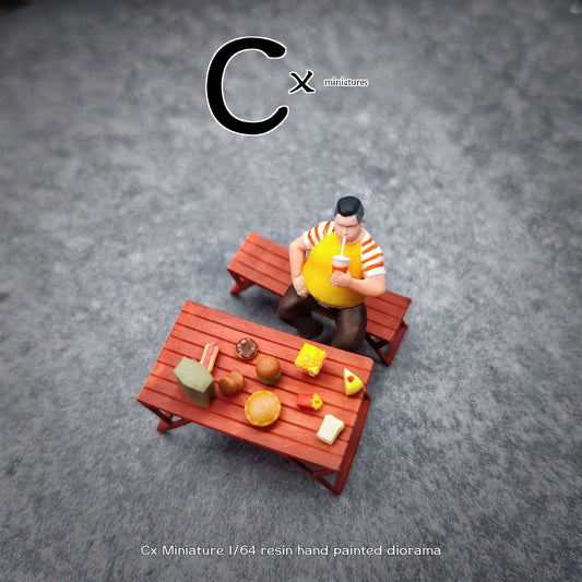 Cx Miniature Diorama 1/64 Scale Figurines Model Mai Xiaopang's Lunch Collection Miniature Hand-painted