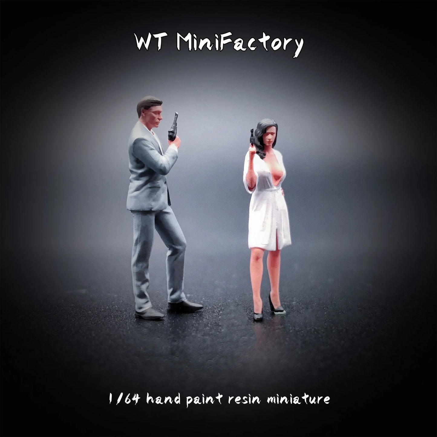 WT Minifactory Diorama 1/64 Scale Figurines Model 007 Men and Women Collection Miniature Hand-painted