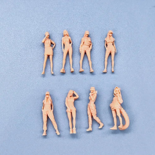 1/64 1/43 Figurines Scale Model Resin Double Eleven Girl Uncolored Miniatures Diorama Hand-painted V514 V521