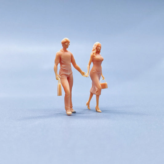 1/64 1/43 Figurines Scale Model Resin Shopping Couple Holding Hands Uncolored Miniatures Diorama Hand-painted V117 V223