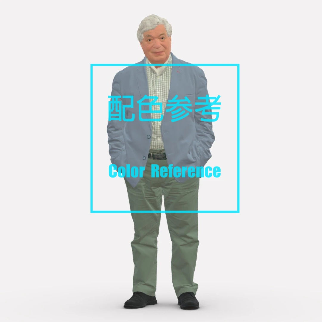 1/64 1/43 Figurines Scale Model Resin Uncle, Put Your Hands In Your Pockets Uncolored Miniatures Diorama Hand-painted L119