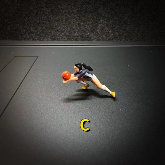 LP.Mini World Diorama 1/64 Scale Figurines Model Children's Sports Collection Miniature Hand-painted