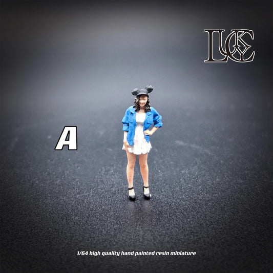 Lucky Studio Diorama 1/64 Scale Figurines Model Girl's Series Second Bullet Cos Hand Paint Collection Miniature Hand-painted