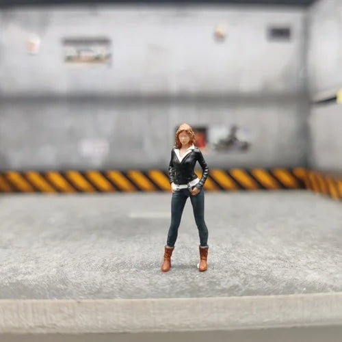 GX-DIORAMA 1/64 Figures Mini Diorama Racer Tough Guy Woman Miniatures Diecast collection