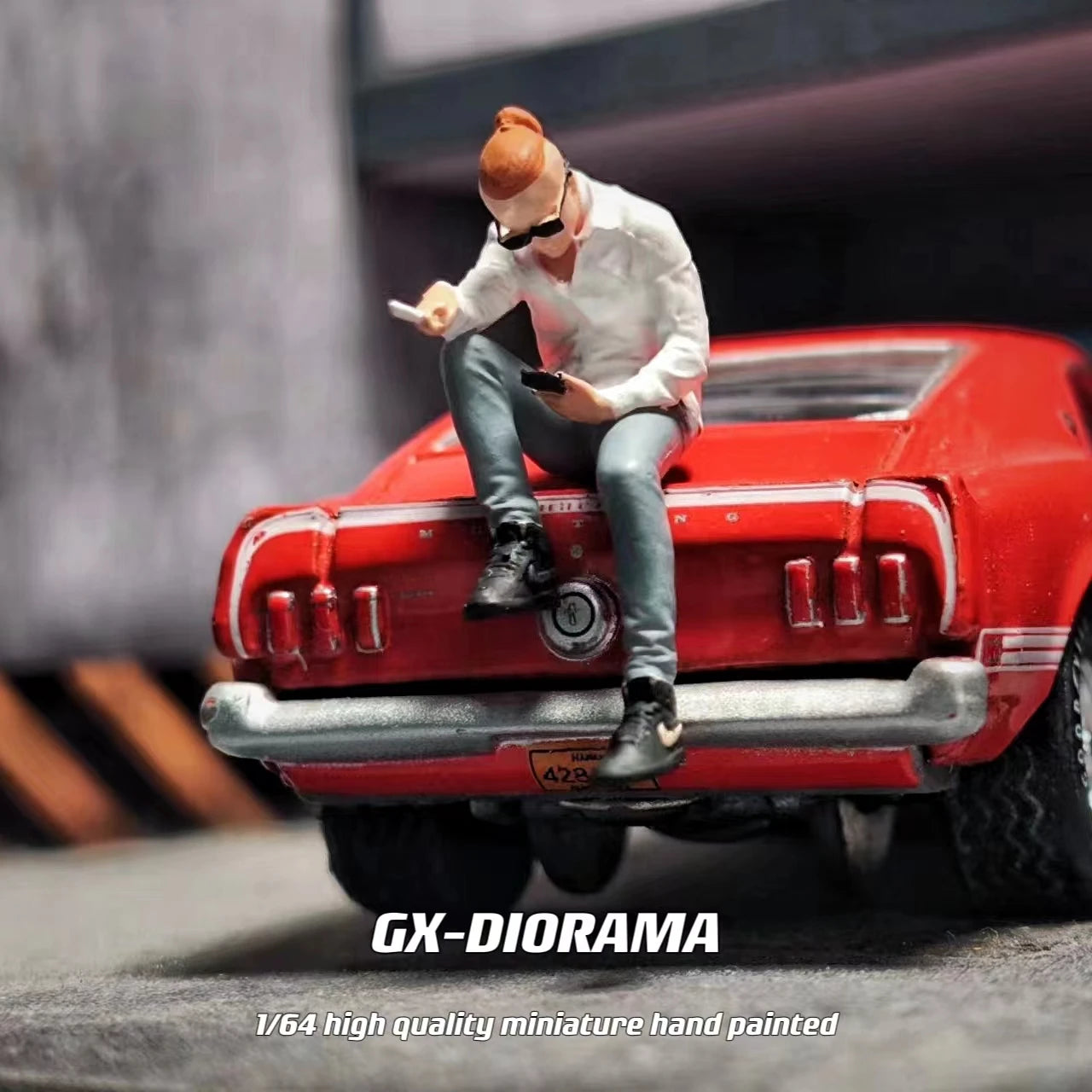 GX-DIORAMA Diorama 1/64 Scale Figurines Model Sitting Posture & Bowing Head Collection Miniature Hand-painted