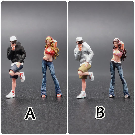 Lucky Studio Diorama 1/64 Scale Figurines Model Posture Oriented Men and Head Touching Women Collection Miniature Hand-painted