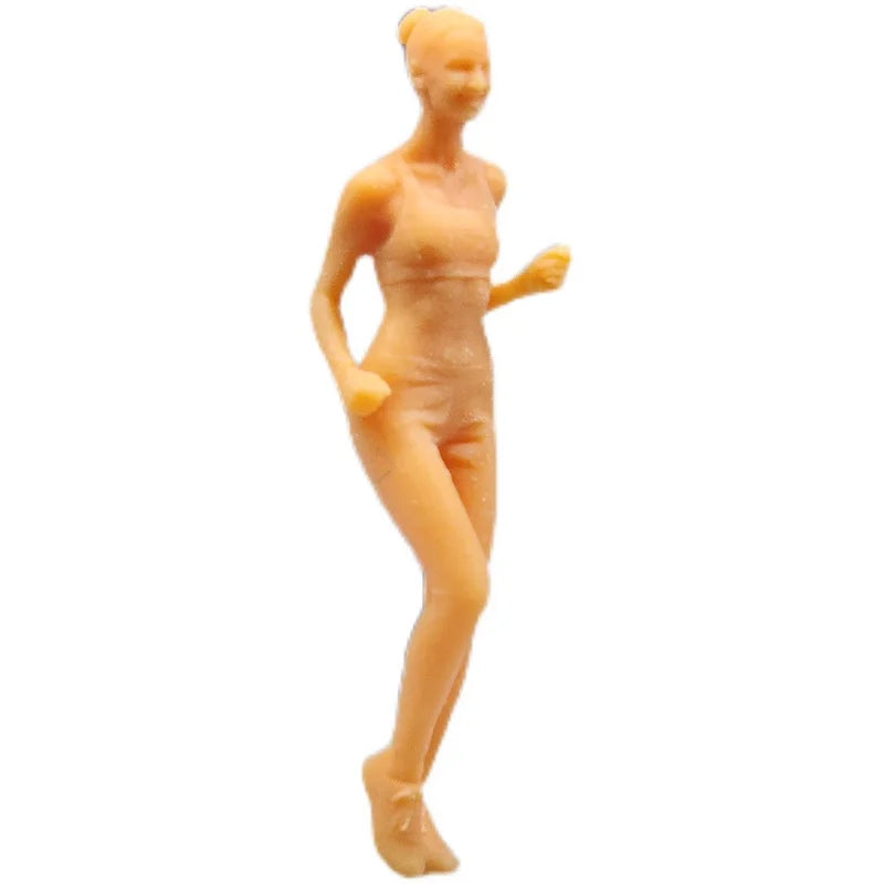 1/64 1/43 Scale Model ResinRunning Girl Uncolored Miniature Diorama Hand-painted S316