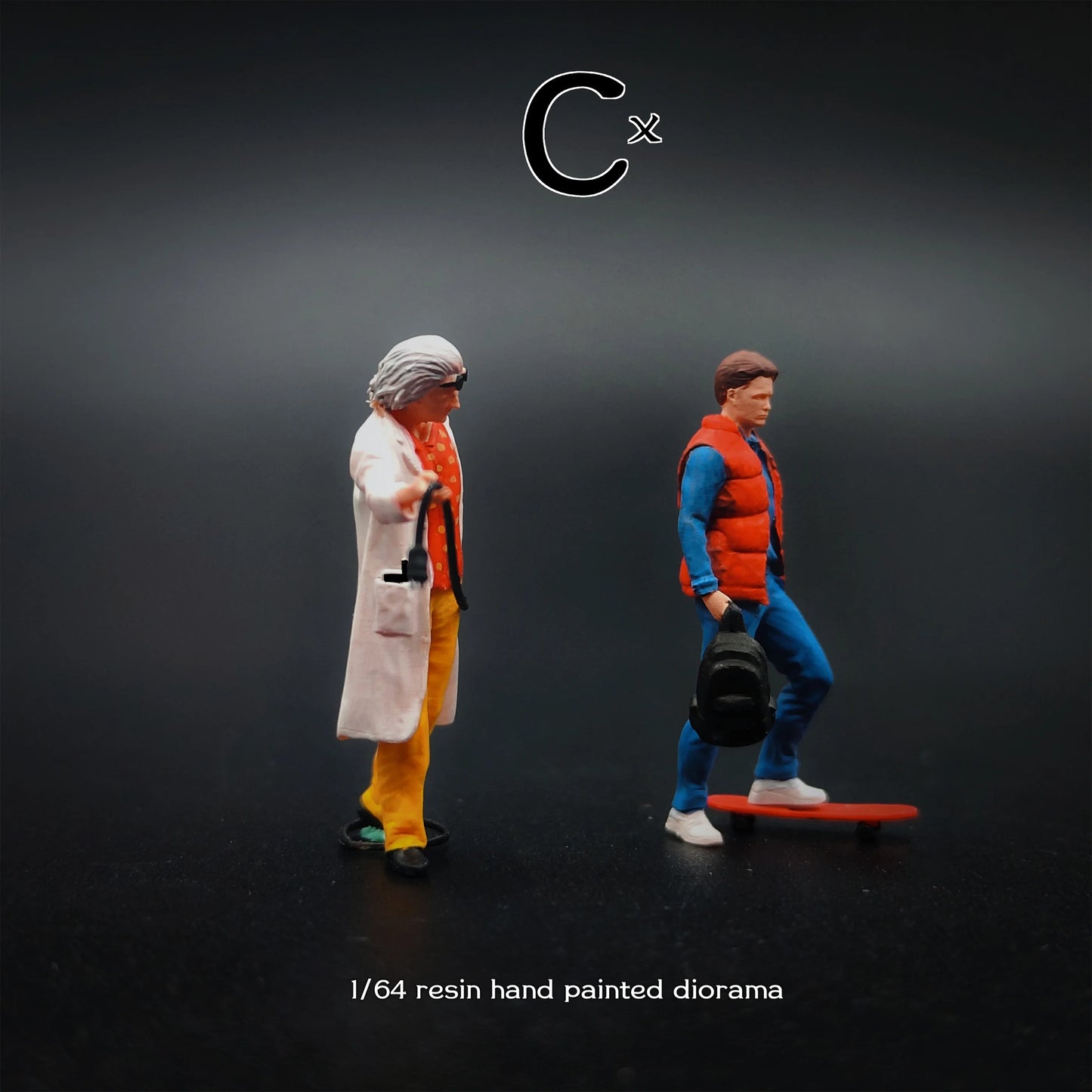 Cx Miniatures 1/64 Scale Figurines Model Back To The Future Duo Collection Miniature Hand-painted