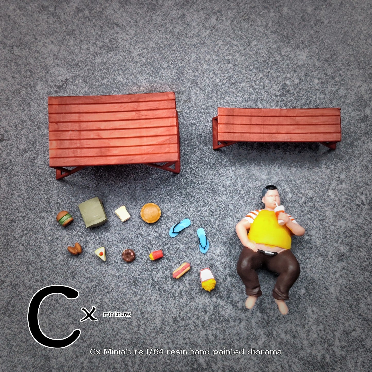 Cx Miniature Diorama 1/64 Scale Figurines Model Mai Xiaopang's Lunch Collection Miniature Hand-painted