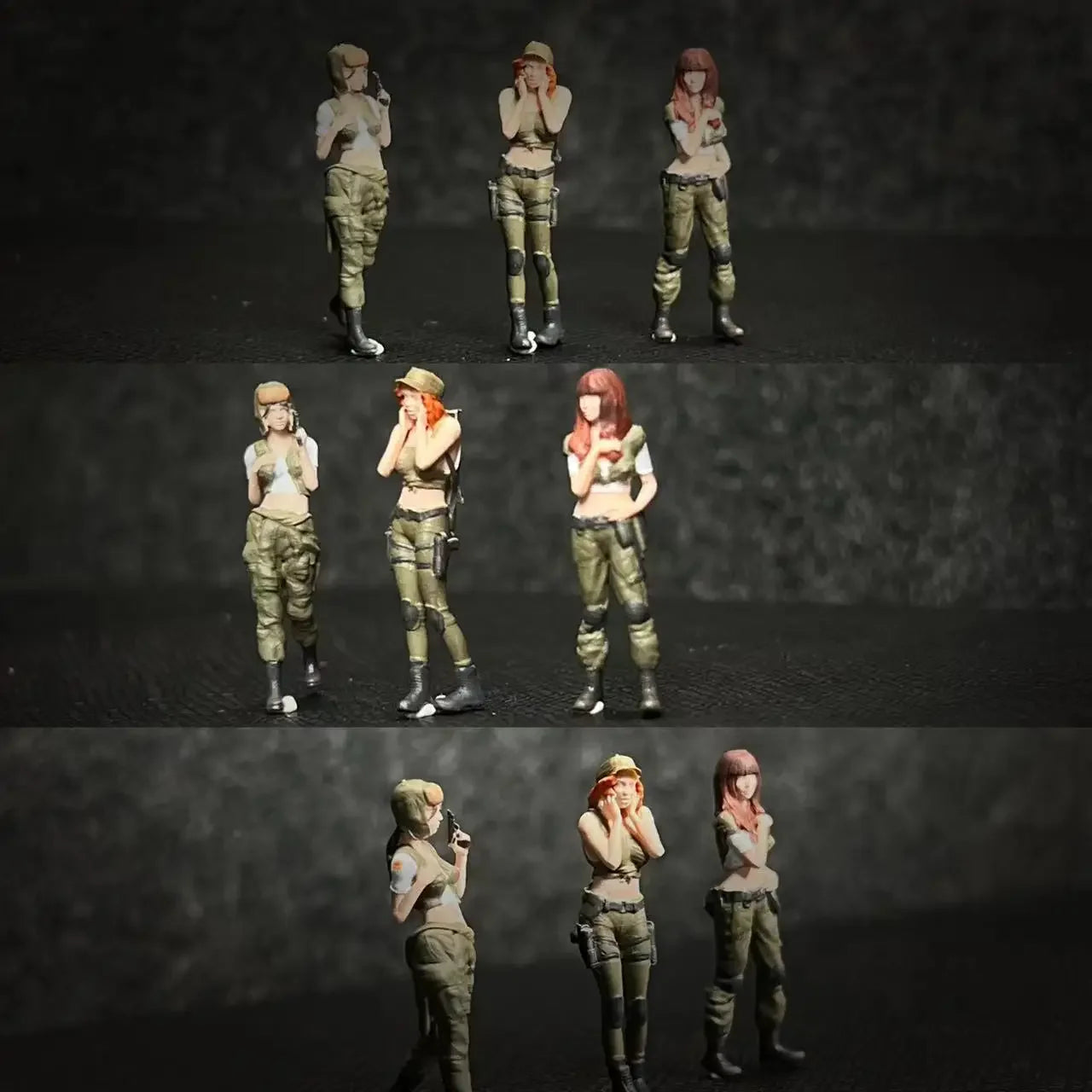 LP.Mini World Diorama 1/64 Scale Figurines Model Female Soldier Collection Miniature Hand-painted