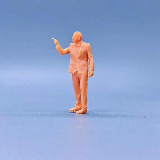 1/64 1/43 Scale Model Resin The Suit Owner Pointed At The SignUncolored Miniature Diorama Hand-painted S729