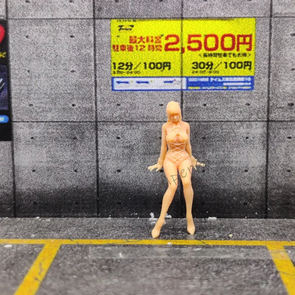 1/64 1/43 Scale Model ResinSitting Sexy WomanUncolored Miniature Diorama Hand-painted S030