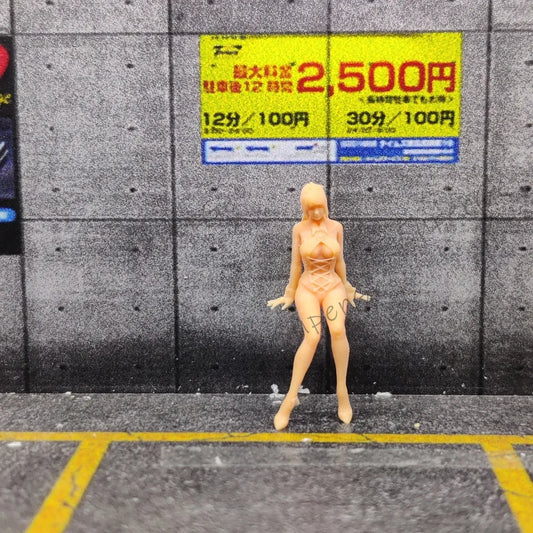 1/64 1/43 Scale Model ResinSitting Sexy WomanUncolored Miniature Diorama Hand-painted S030