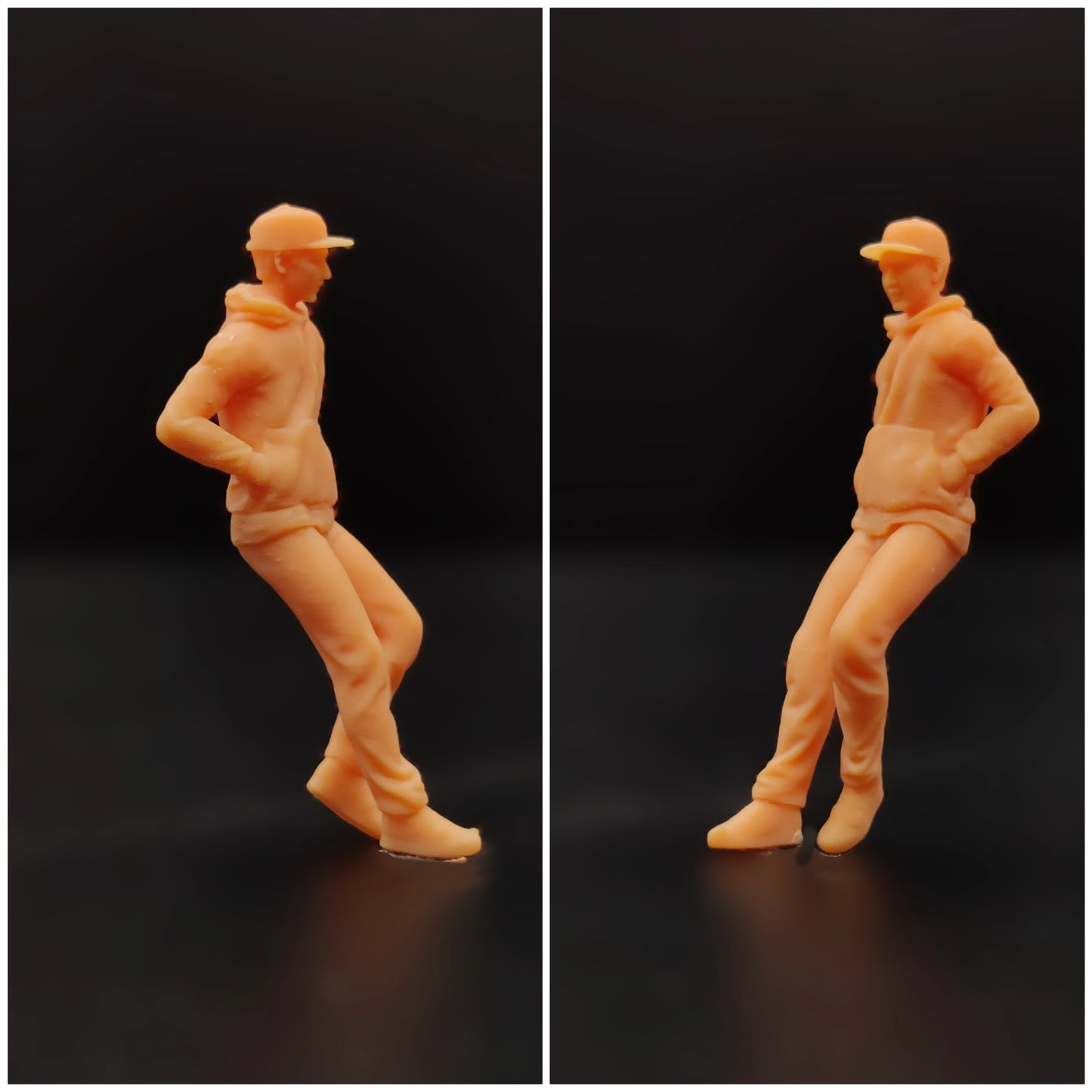 1/64 1/43 Figurines Scale Model Resin Man Hat with PostureUncolored Miniatures Diorama Hand-paintedT813 T814