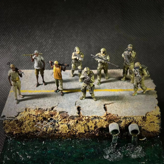 LP.Mini World Diorama 1/64 Scale Figurines Model Armed Counter Terrorism Series Collection Miniature Hand-painted