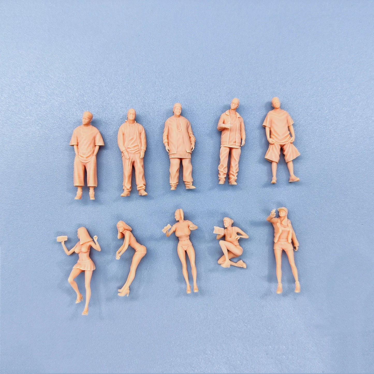 1/64 1/43 Figurines Scale Model Resin Car Wash Girl Hip Hop Male Uncolored Miniatures Diorama Hand-painted