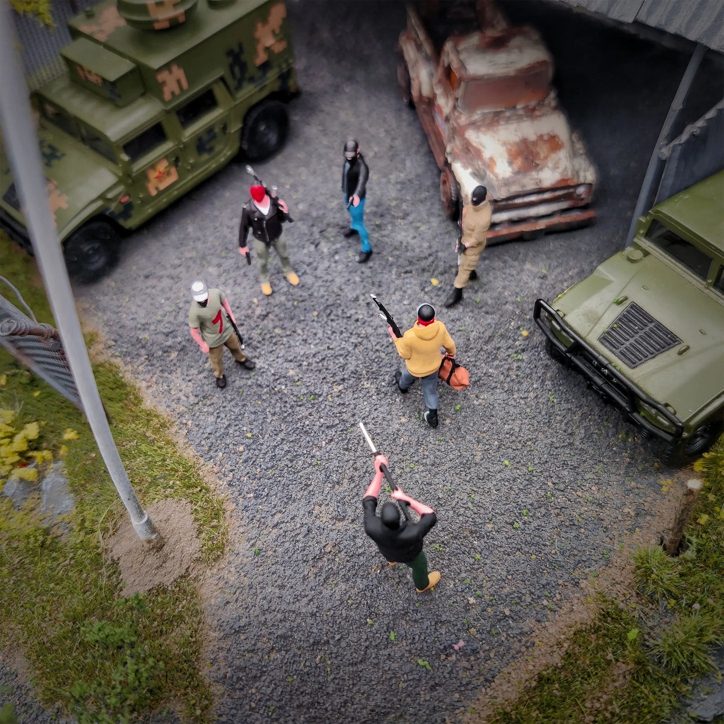 WT Minifactory Diorama 1/64 Scale Figurines Model Mercenaries Collection Miniature Hand-painted