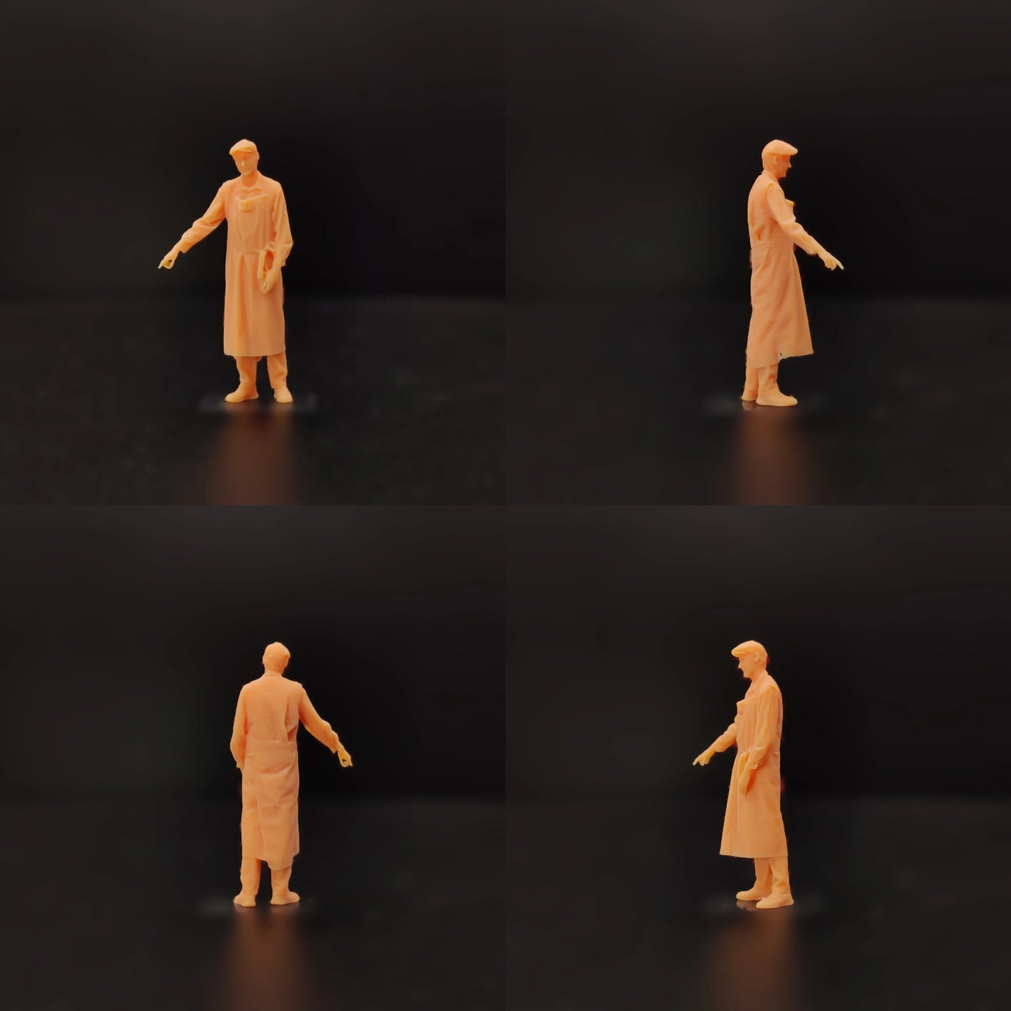 1/64 1/43 Scale Model Resin Chef Waiter Spoon Spread Sauce Uncolored Miniature Diorama Hand-painted T631 T632