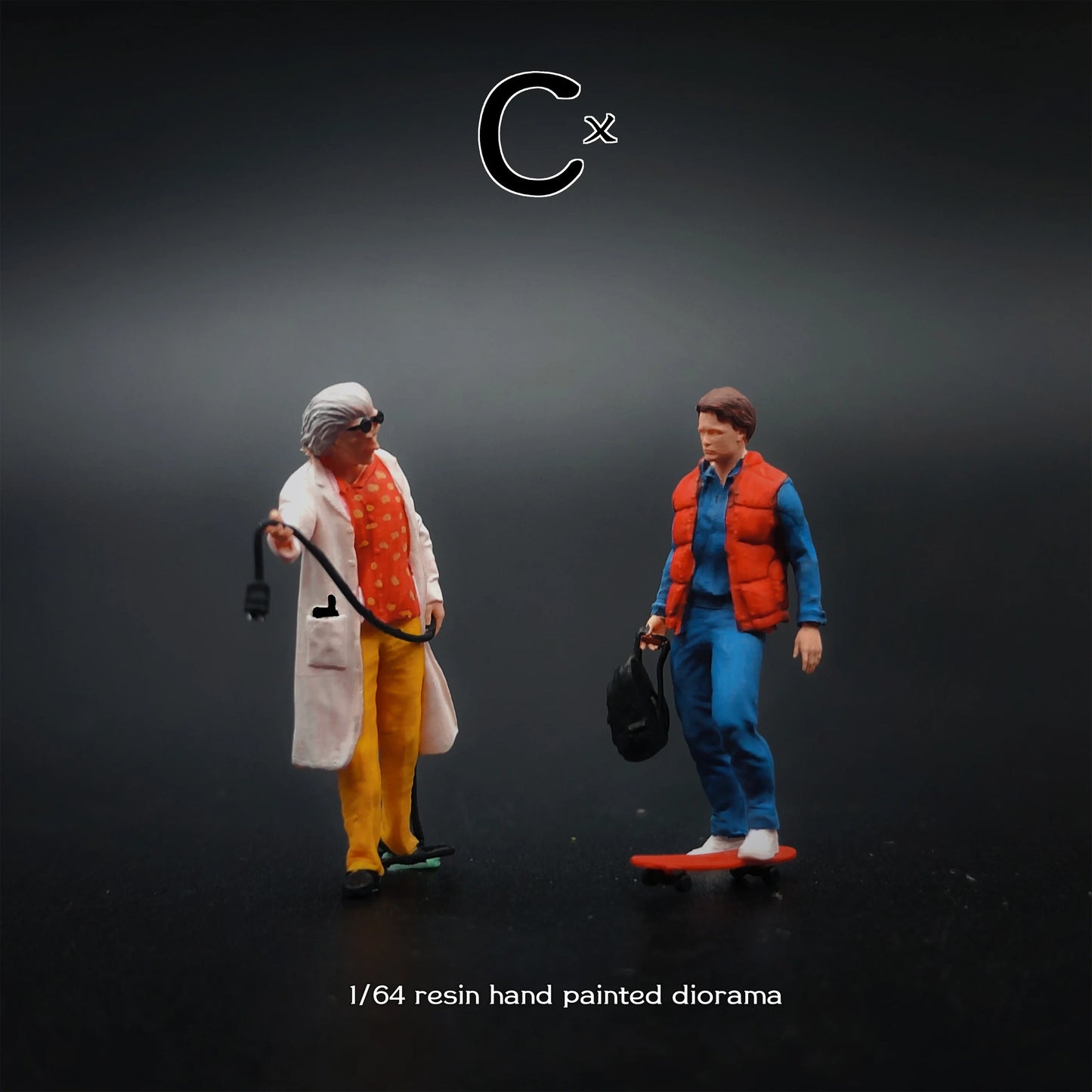 Cx Miniatures 1/64 Scale Figurines Model Back To The Future Duo Collection Miniature Hand-painted